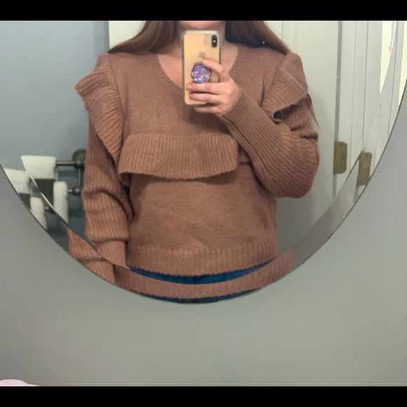 wild fable Sweaters - Wild Fable Pink Ruffle Sweater